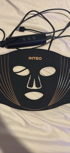INTEO Red Light Therapy LED Face Mask w/ Remote, 3 Settings, USB, Black