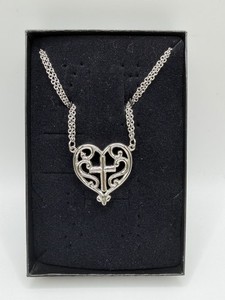 Heart Cross Necklace – Faith Jewelry – Adjustable Double Chain