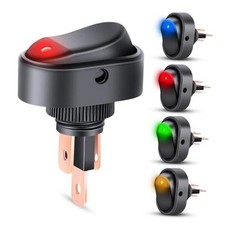 5PCS Mixed Color LED Lighted Rocker Switch 12V 5Pcs Rocker Switch Mixed Color
