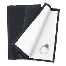 SEVENWELL Silver Polishing Cloth, 2PCS Large Jewelry Cleaning Cloths Black