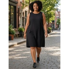 Danillo Woman Shift Dress Plus 18W Black Sleeveless LBD Professional Casual LBD