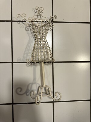 Vintage Small Metal Dress Form Mannequin Ivory SHABBY CHIC Wire Art Display  | eBay