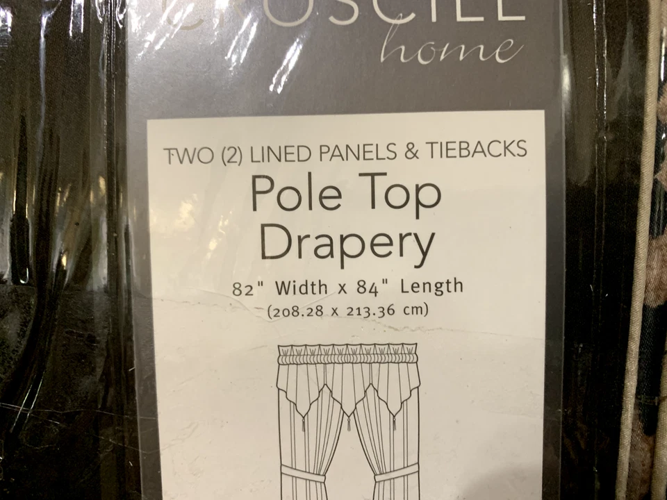 Corbatas y cenefa a medida Croscill Cheetah Poste Top paneles forrados con cortinas nuevo en paquete Foto 4 de 4