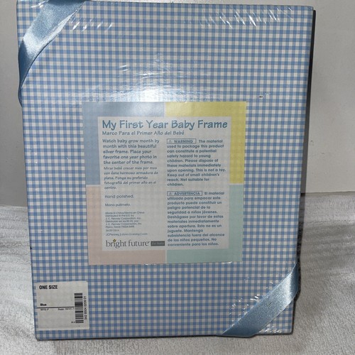 Baby Essentials “My First Year” Silver Baby Frame Monthly 11"x9" New W/Box & Bow - Picture 3 of 3