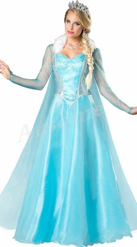 Book Week Women Frozen Queen Elsa Princes Anna Adult Dress Costume Cosplay 8-16 - Picture 5 of 10