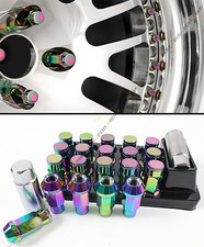 M12x 1.5 Spec Jdm Aluminum Neo Chrome Closed End Wheel Lug Nut Key Socket