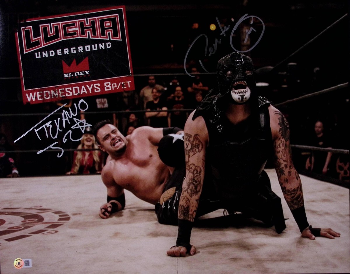 Penta Pentagon Jr & Texano Signed 16x20 Photo BAS COA WWE Lucha