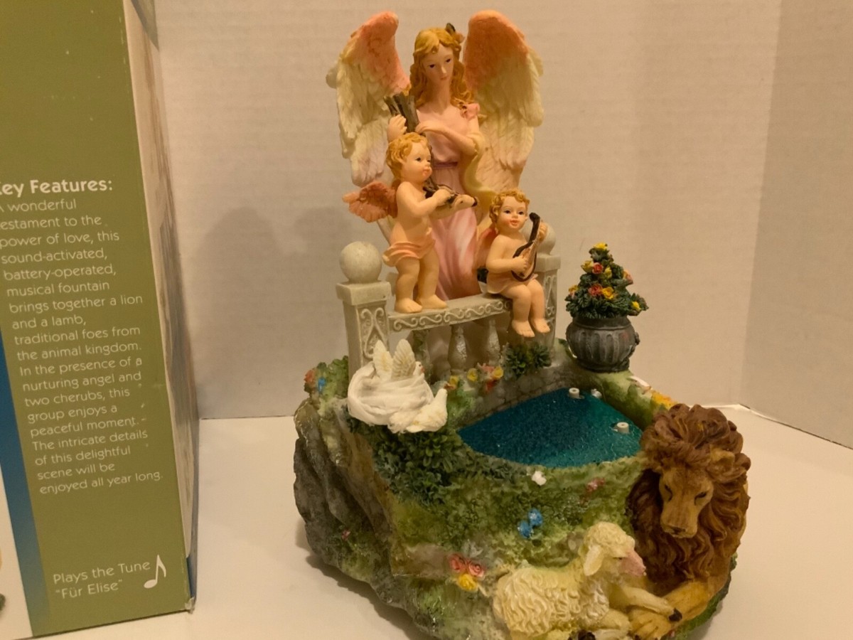 MUSICAL ANGEL AND CHERUB WATER FOUNTAIN WITH MUSIC BOX untested | eBay