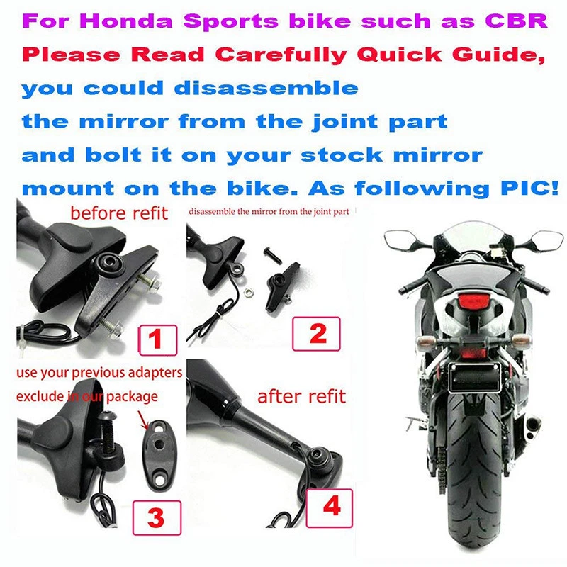 Espejos retrovisores LED de carreras para motocicletas para Yamaha FZR 1000 YZF600 R6 FZ6R MT Foto 4 de 4