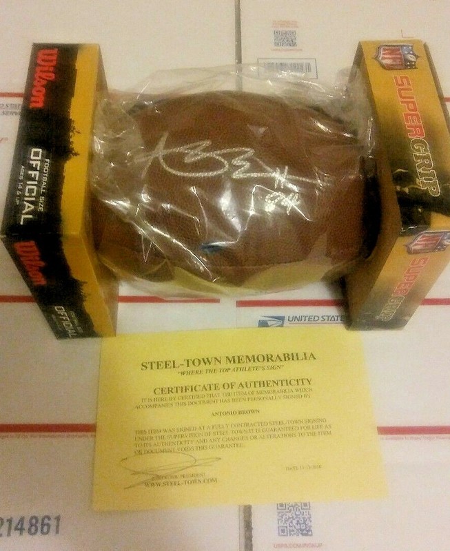Antonio Brown Autographed Signed Football ROOKIE INK HOLOGRAM COA Steelers 