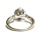 14k white gold .52ct round diamond fancy halo engagement ring 4.2g estate  7.5 — photo 5