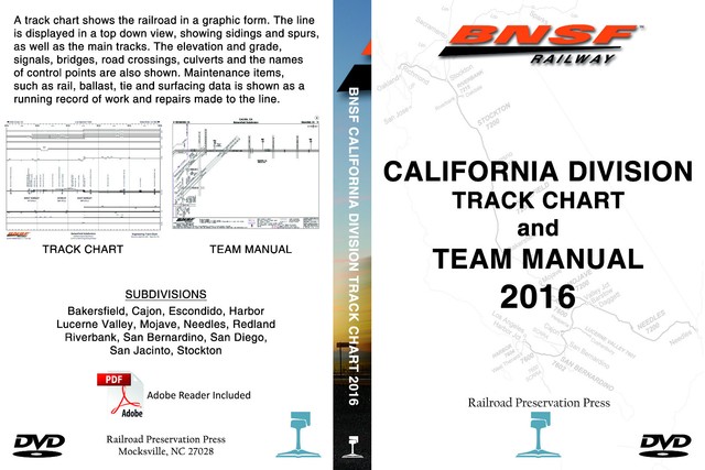 BNSF California Division Track Chart DVD 2016 EBay