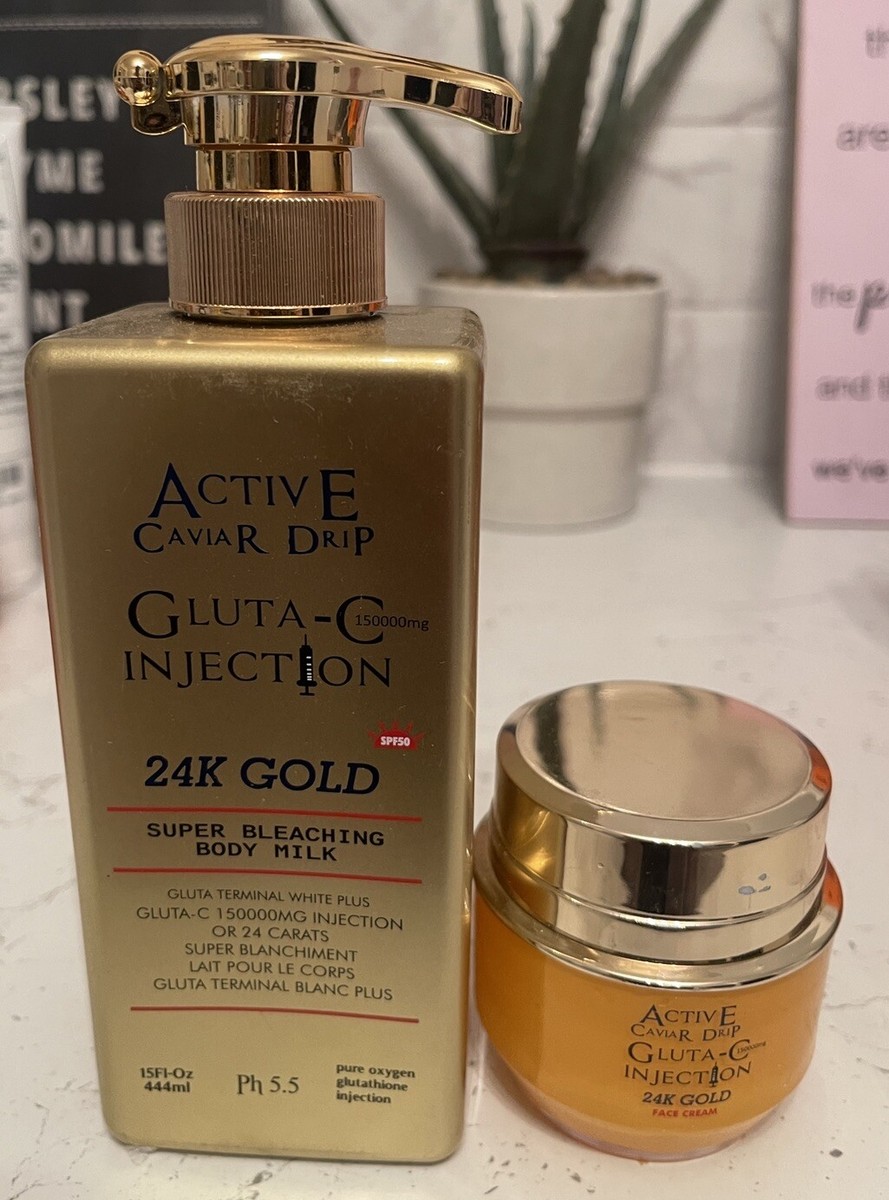 glutathione drip cream Active Caviar Drip 24K GOLD Glutathione Lotion + Face Cream (SPF 50)