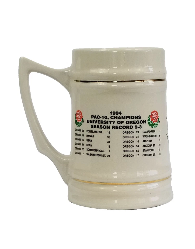 Oregon DUCKS Football 1994 PAC-10 CHAMPIONS Ceramic MUG Tankard 6 "  CUP  - Image 3 of 4