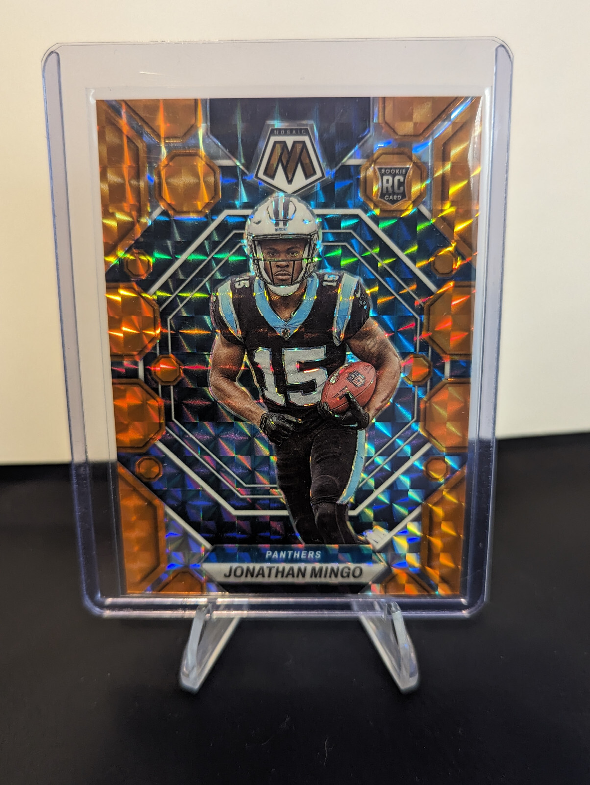 2023 Panini Mosaic Football Orange Prizm #336 Jonathan Mingo RC /199