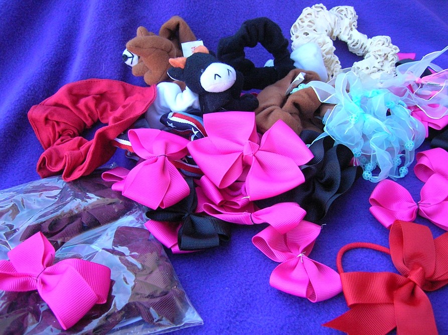 Hair accessories GRAB BAG ties bows flowers clips wigs pieces cosplay