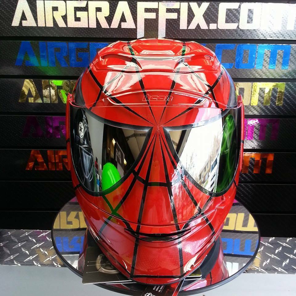 Red and Black Spiderman Custom Painted Airbrushed Motorcycle Helmet | eBay