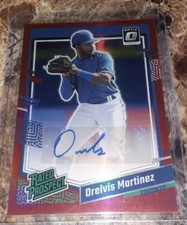2023 Donruss Optic Rated Prospect Signatures Red Prizm /60 Orelvis Martinez Auto