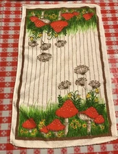 Vintage Dishtowel with Mushroom Design made by Dishman in Brazil