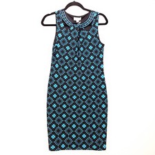 Magnolia Grace Women's sheath Dress Small Business Casual Black Embroidered Neck