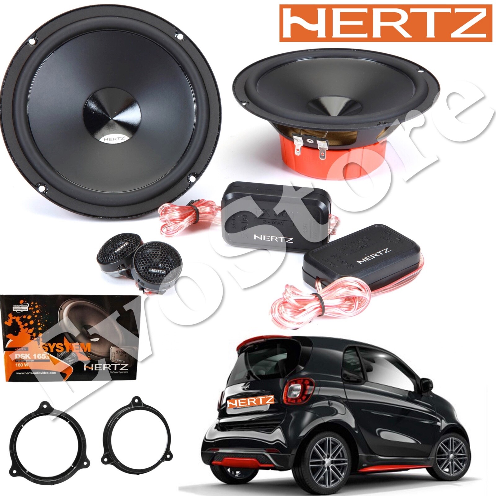Kit Hertz DSK 165.5 Casse Altoparlanti 165mm + Adattatori per Smart Fortwo 453