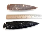 Obsidian and Flint Agate Ohio Native Arrowhead Set of 2 Size 6 Inches stone