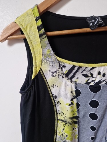 Pause Cafe Animal Print Spotty Abstract Tunic Stretchy Blouse Top Size 10 - Picture 2 of 7