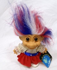 Vintage Russ Berrie Trolls Around the World My Lucky Troll USA with Original Tag