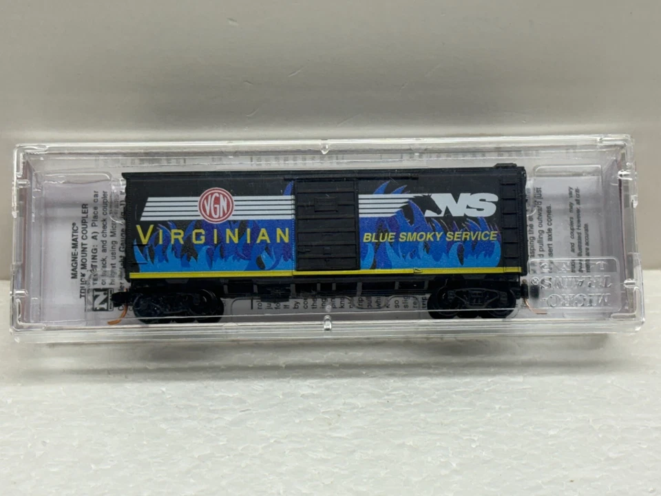 N Scale Micro Trains MTL Special Run 14-01 Virginian Blue Smoky Service Box Car - Image 2 of 4