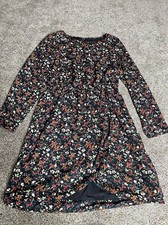 J.Crew Mercantile Short-Sleeve Black Floral Ruffle Wrap Midi Dress Size 4