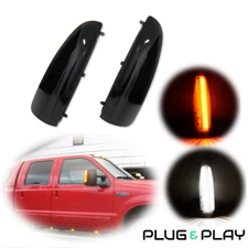 F250+F350+F450+F550 Super Duty 03-07 Side Mirror Lamp WHITE/AMBER LED+SMOKE FORD