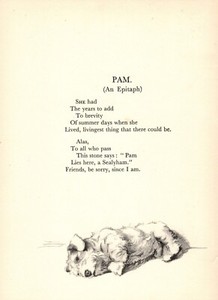 Antique Sealyham Print 1930s Cecil Aldin Sealyham Memorial Poem Print 6069g
