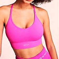 PINK Victoria's Secret Seamless Adjustable Straps Racerback Sports Bra XL Pink