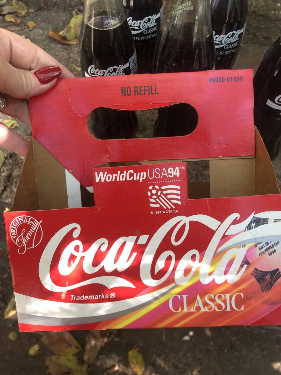 Coca Cola 1994 World Cup USA Dallas 6 pack Soda Glass Vintage