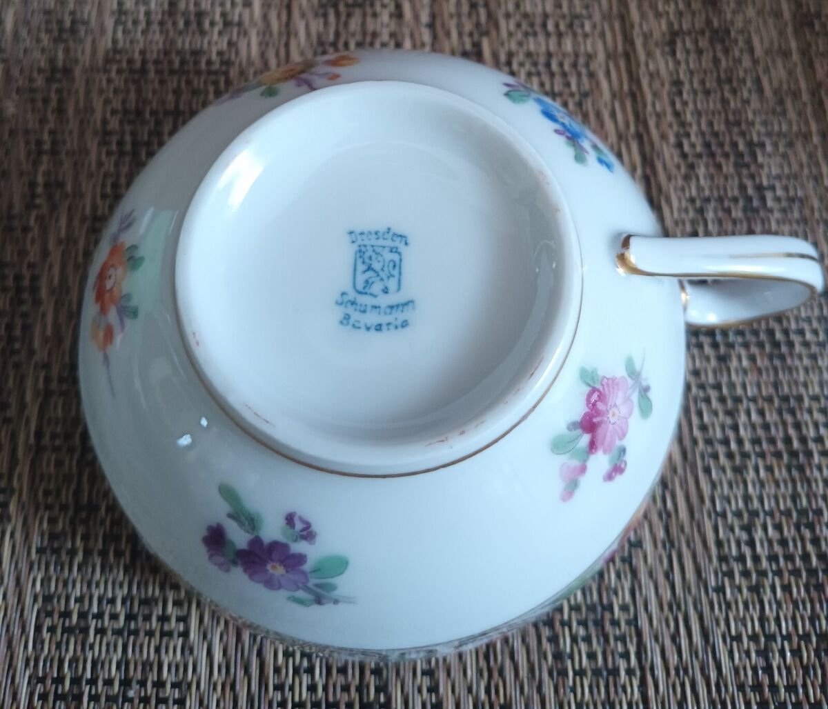 Vintage Schumann Bavaria Germany Empress Dresden Flowers Cup Vintage Schumann Bavaria Germany Empress Dresden Flowers Cup