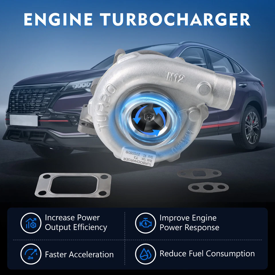 Turbocompresor T3/T4 T04E Turbo .57 A/r T3 Brida Universal Motor 1.5L a 2.5L AA Foto 4 de 4