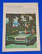 1966 Pontiac Bonneville V8-389 - Original Color Print Ad Ships Free Lot Green 1966 Pontiac Bonneville V8-389 - Original Color Print Ad Ships Free Lot Green