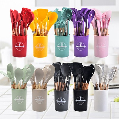12PCS Silicone Kitchenware Non-Stick Cookware Kitchen Utensils Set Cooking Tool