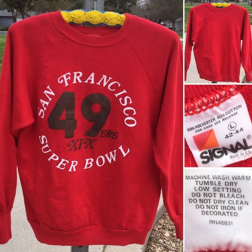 Vintage San Francisco 49ers Super Bowl XIX Sweatshirt 80s Signal Made