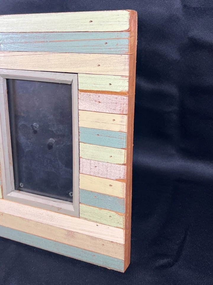 Rustic Colorful Wooden Picture Frames - Natural Solid Wood with Thick Borders - Image 4 of 4