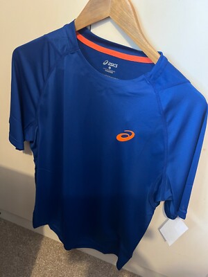 Asics Athlete Pinnacle Herren Tennisshirt - Erwachsene L in blau UVP von 55£