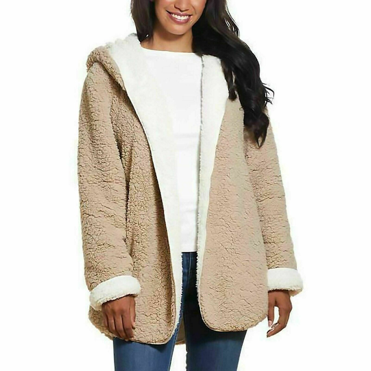 Weatherproof women's Reversible Cozy Sherpa Hooded Jacket | eBay