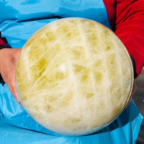 30.36LB Large Natural Yellow Crystal Ball Quartz Citrine Sphere Mineral Healing - Picture 14 of 20