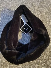 NWT Echo Women's Black Faux Fur Neckwarmer Infinity Scarf One Size