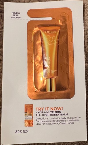 4 Pack Sample L'Oreal Paris Age Perfect Hydra-Nutrition All-Over Honey Balm - Picture 2 of 2