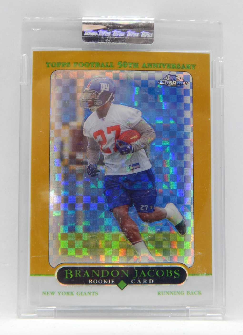 2005 Topps Chrome Football - RC Gold X-Fractor /399 #216 Giants - BRANDON JACOBS