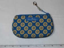 Vera Bradley coin purse with clip to attach to your bag womens blue yellow GUC