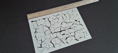 Cracked Grunge Texture FX Stencil Pattern Airbrushing Freehand Flaking Paint - Picture 8 of 11