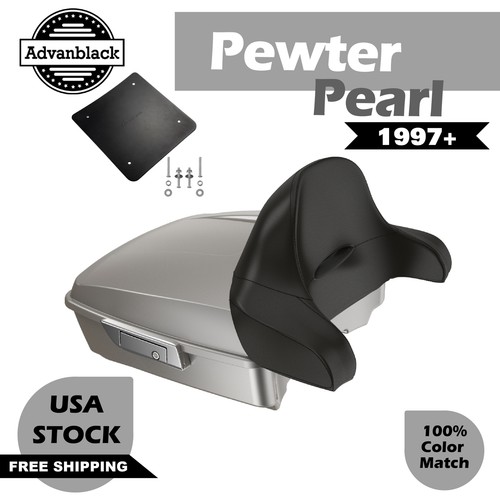 Rushmore Chopped Tour Pack Wrap Around PEWTER PEARL For Harley/Softail 97+ - Bild 12 von 12