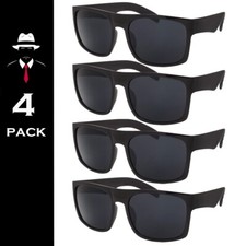 Mens Sunglasses Super Dark Square Frame 4 Pack Glasses OG Locs Like Deal New Blk